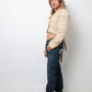 D&G 2000's beige cropped blazer with golden embroideries and open back