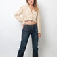 D&G 2000's beige cropped blazer with golden embroideries and open back