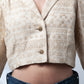 D&G 2000's beige cropped blazer with golden embroideries and open back