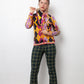 Christian Dior SS 2005 argyle zipper cardigan in yellow purple and black