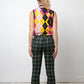 Christian Dior SS 2005 argyle print sleeveless polo shirt