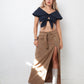 Jean Charles de Castelbajac 90's velvet beige maxi skirt with leopard lining
