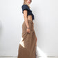 Jean Charles de Castelbajac 90's velvet beige maxi skirt with leopard lining
