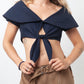 Angelo Tarlazzi 90's navy bolero jacket / cape