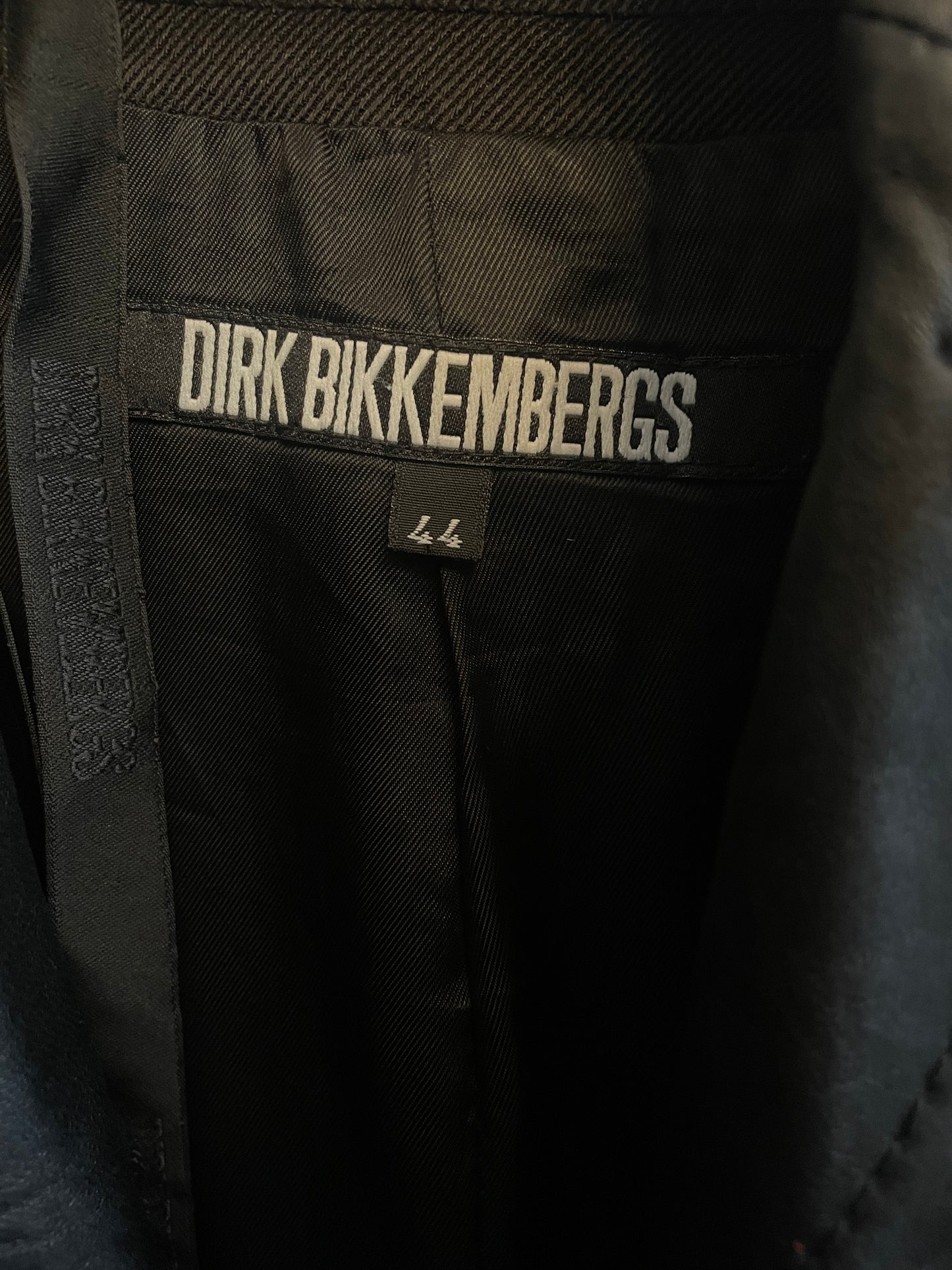 Dirk Bikkembergs FW 2003 wool jacket with laces and removable leather collar