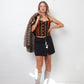 Kenzo 90's striped brown and black halter top