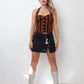 Kenzo 90's striped brown and black halter top