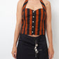 Kenzo 90's striped brown and black halter top