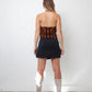 Dirk Bikkembergs 2000's black nylon miniskirt with chain and pendants