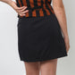 Dirk Bikkembergs 2000's black nylon miniskirt with chain and pendants