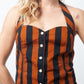Kenzo 90's striped brown and black halter top