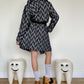 Jean-Paul Lespagnard black and white unlined bouclé coat with hood