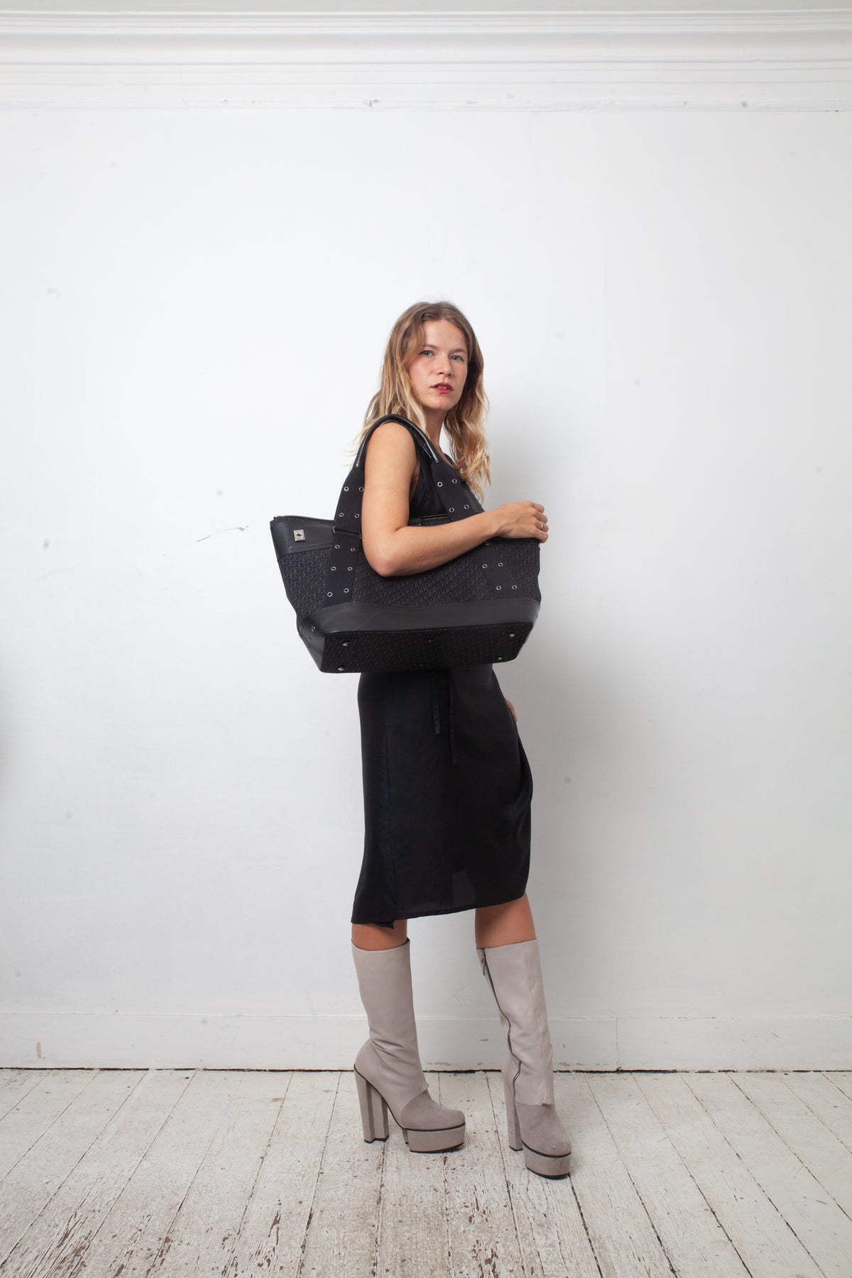 Dior Diorissimo 2002 Street Chic navy trotter canvas totebag
