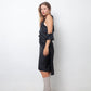 Ann Demeulemeester FW 1998 "4 holes" midnight wrap dress