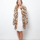Pollini 2000's goat fur coat with leopard print