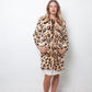 Pollini 2000's goat fur coat with leopard print