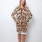 Pollini 2000's goat fur coat with leopard print