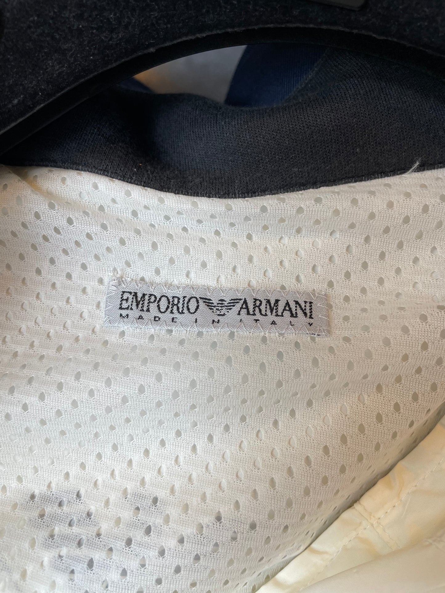 Emporio Armani 1990's off-white nylon sporty shirt