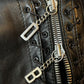 Dirk Bikkembergs 2000's leather jacket with lace zipper detail