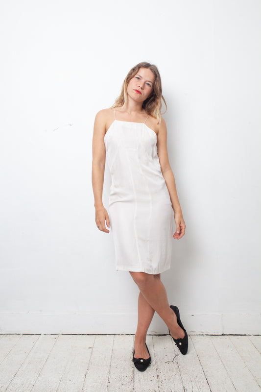 A.F. Vandervorst 2000's white silky slip dress