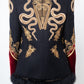 Roberto Cavalli Fall 2016 runway military jacket with golden snake embroideries