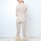 Prada 2000's beige knit body hugging jumpsuit