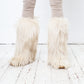 1970's hairy white Yeti boots size 39