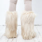 1970's hairy white Yeti boots size 39
