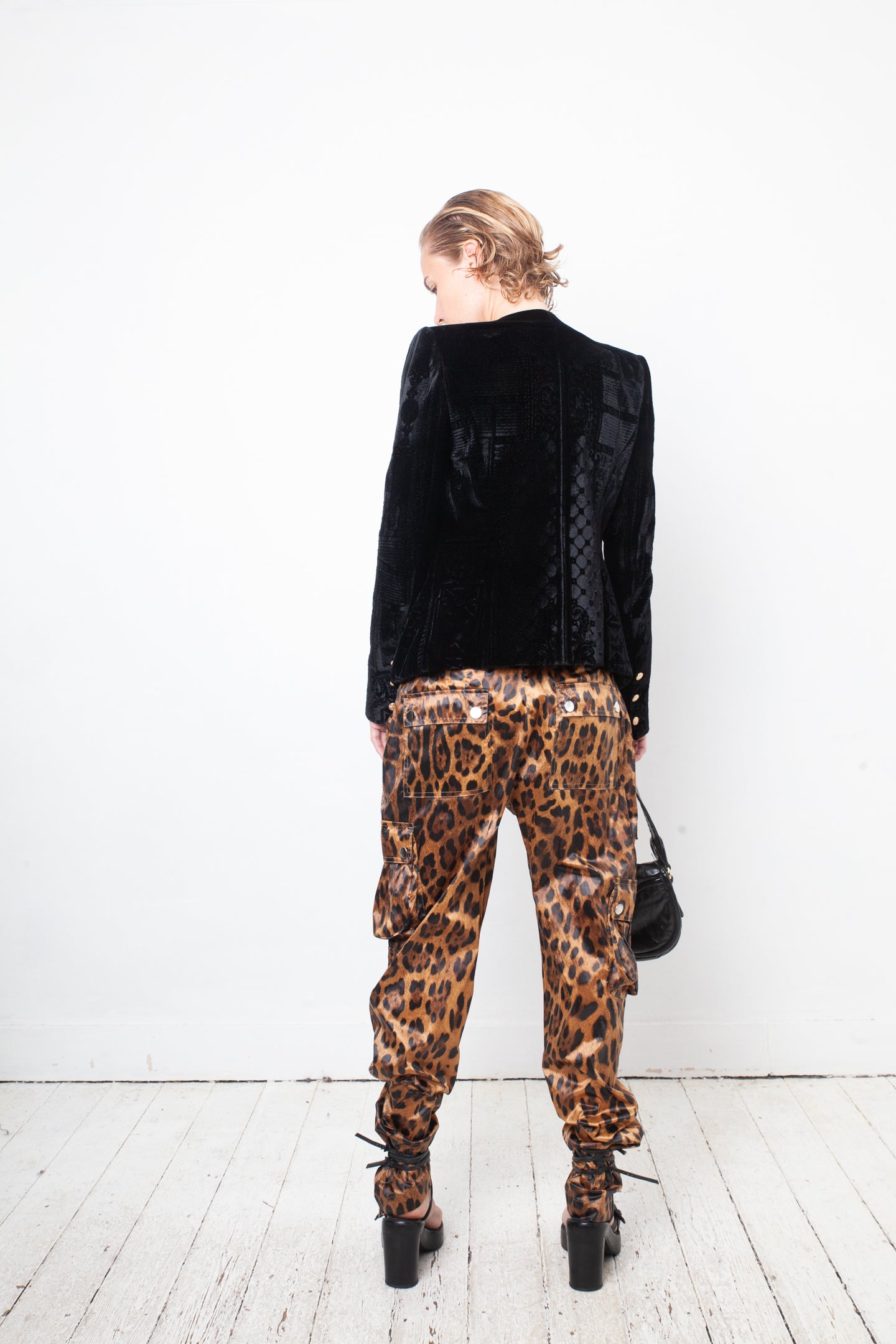 Balmain Fall 2012 black velvet dévoré Fabergé pattern blazer