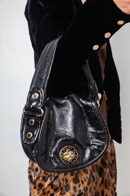 Marc by Marc Jacobs 2010's patent leather black mini shoulder bag