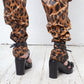 Ann Demeulemeester chunky heel platform black sandals with leather straps size 38