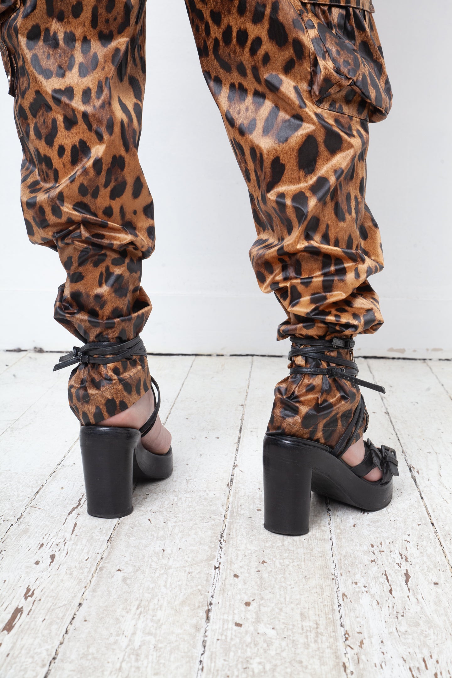 Ann Demeulemeester chunky heel platform black sandals with leather straps size 38