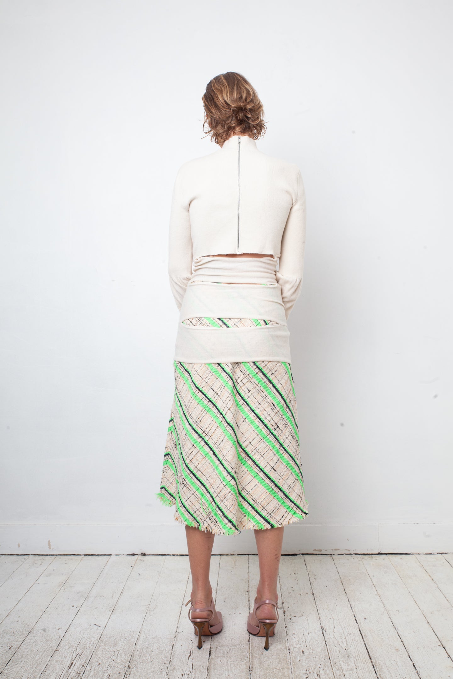 Nina Ricci 2000's cream slashed wool sweater