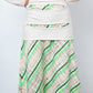 Margiela Spring 2017 cotton knit beige and fluorescent green midi skirt