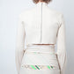 Nina Ricci 2000's cream slashed wool sweater