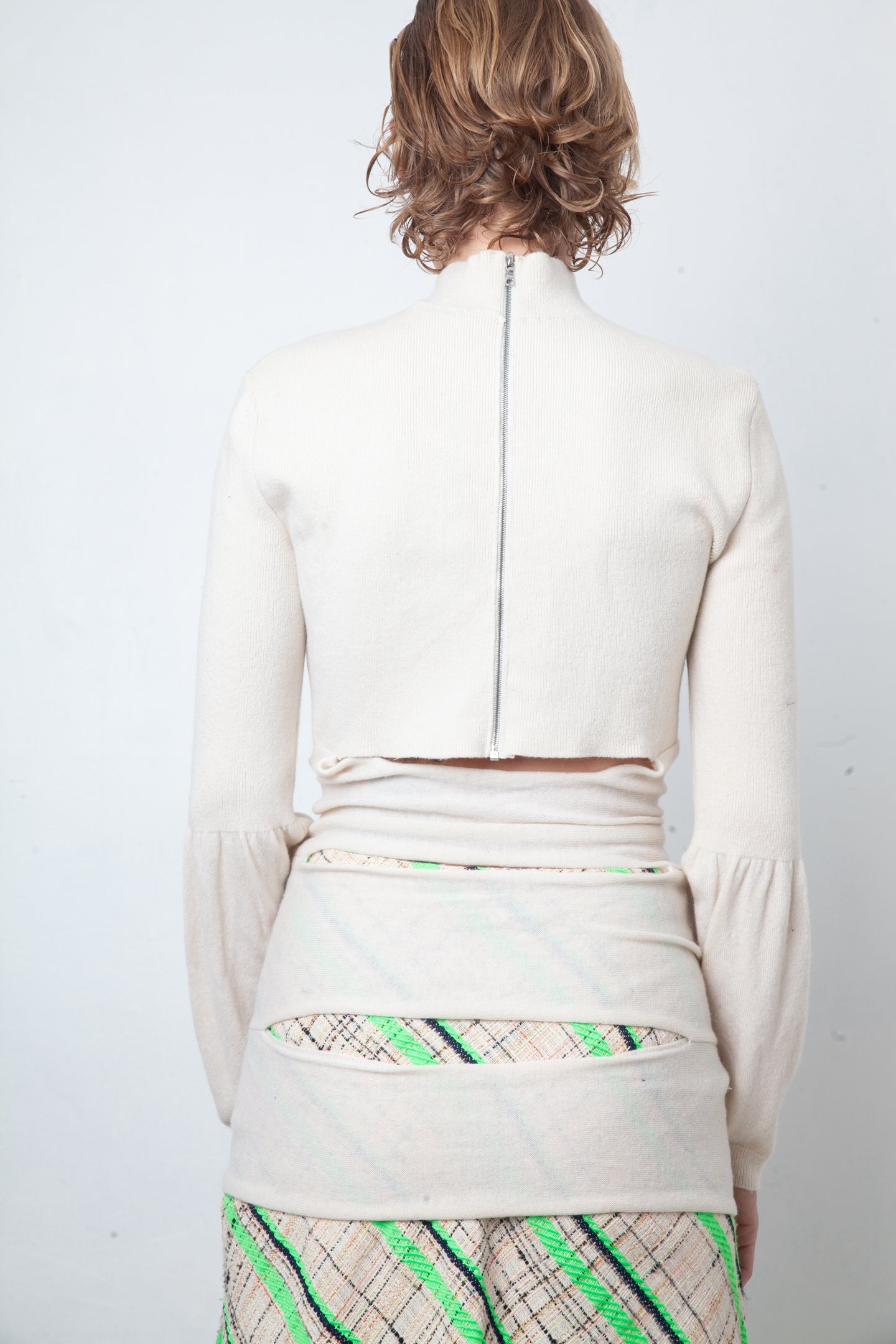 Nina Ricci 2000's cream slashed wool sweater