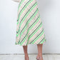 Margiela Spring 2017 cotton knit beige and fluorescent green midi skirt