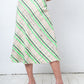 Margiela Spring 2017 cotton knit beige and fluorescent green midi skirt