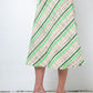 Margiela Spring 2017 cotton knit beige and fluorescent green midi skirt