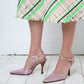 Prada 90's silk soft pink pointy heels with ankle strap size 38,5