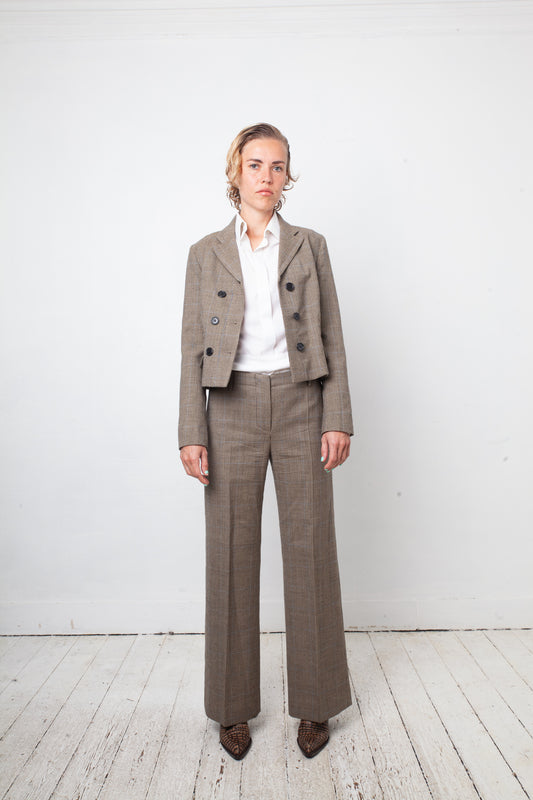 Chloé 2000's wool plaid grey pantsuit