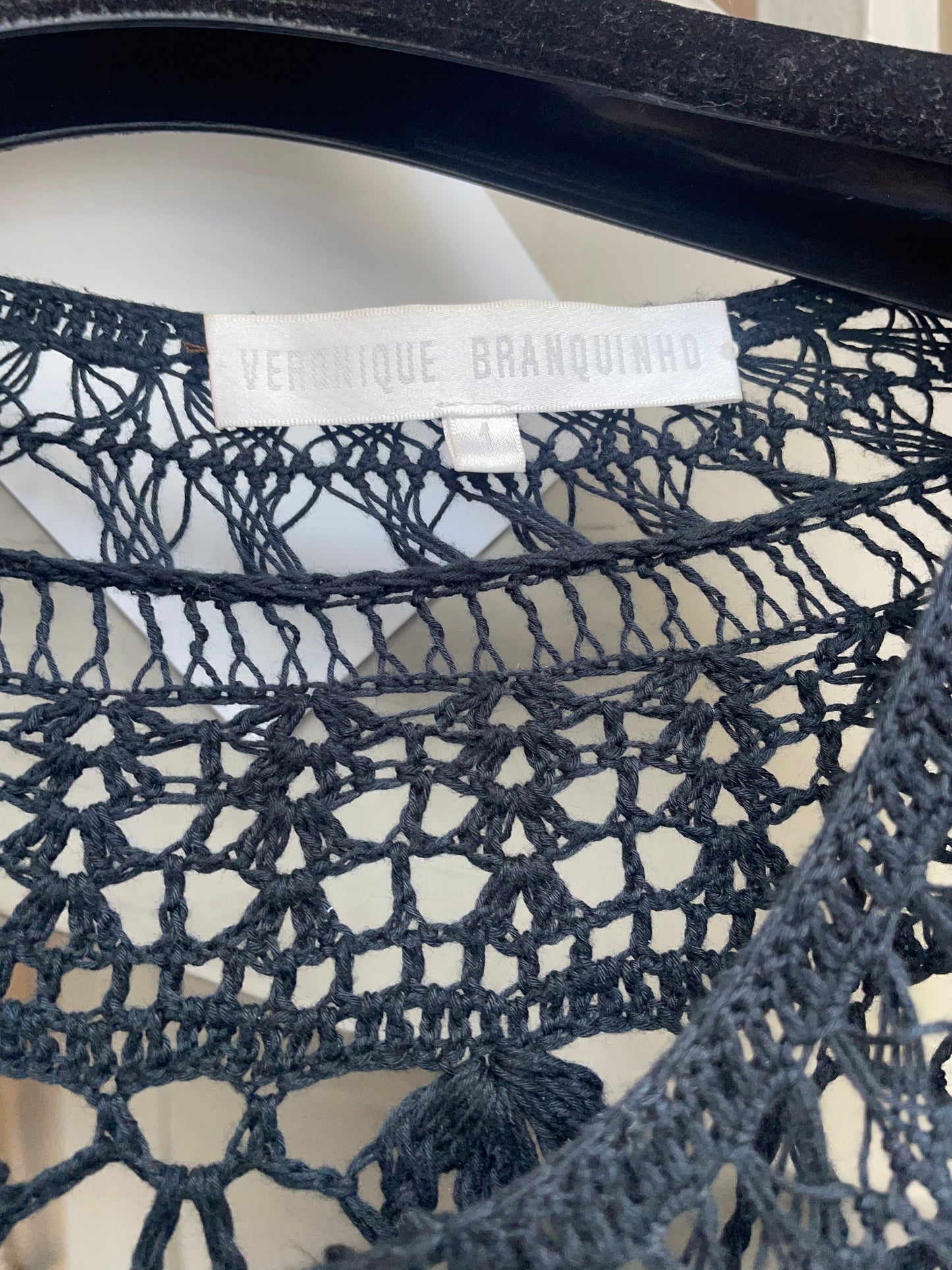 Veronique Branquinho FW 2014 large knit petrol blue cape