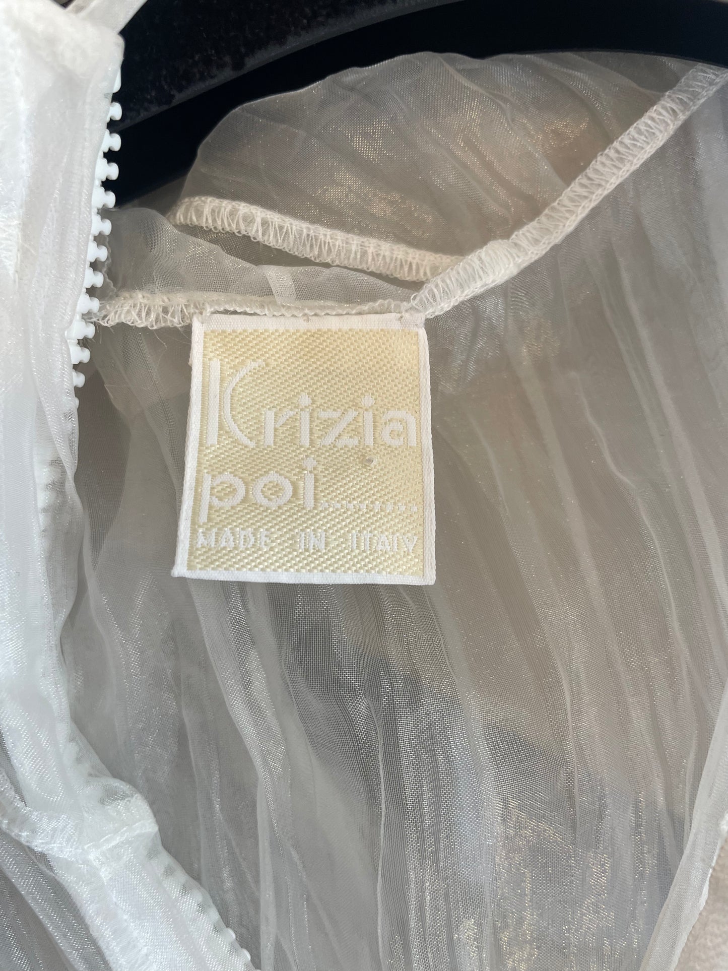 Krizia 80's organza jacket with hood