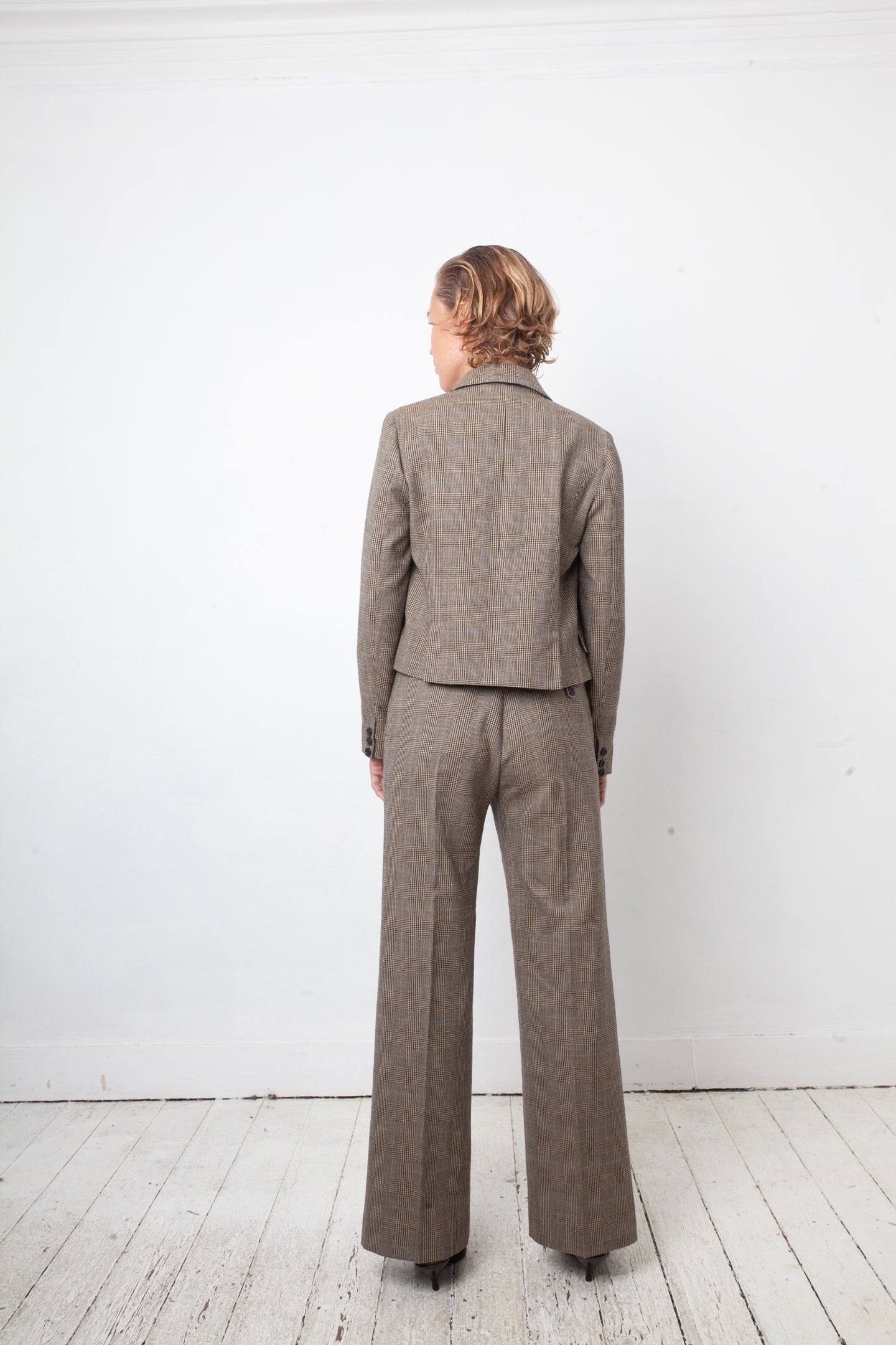 Chloé 2000's wool plaid grey pantsuit