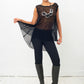 Ann Demeulemeester 2000's black fishnet top with back draping