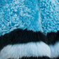 Fendi FW 2016 blue fur shearling coat with striped fox fur trims