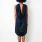 Ann Demeulemeester 2000's black silk dress with draped open back