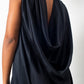 Ann Demeulemeester 2000's black silk dress with draped open back