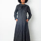 Issey Miyake 90's grey maxi wrinkled paper dress