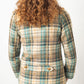 Chanel Haute Couture 1970s green tweed skirt suit with golden turtle buttons.